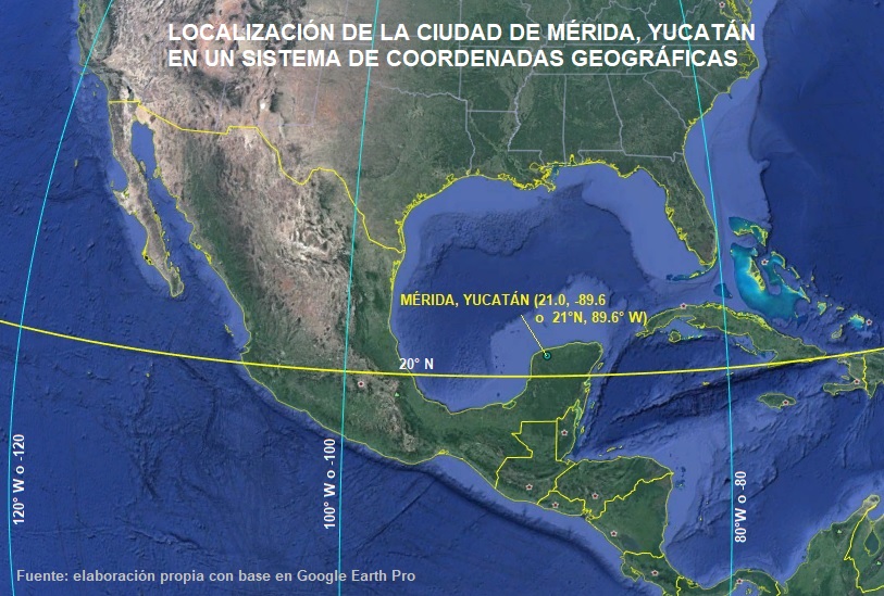 Localización de la ciudad de Mérida Yucatán